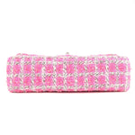 Chanel Matelasse 25 Tweed Leather Chain W Flap Shoulder Bag Pink