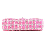 Chanel Matelasse 25 Tweed Leather Chain W Flap Shoulder Bag Pink