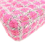 Chanel Matelasse 25 Tweed Leather Chain W Flap Shoulder Bag Pink