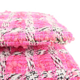 Chanel Matelasse 25 Tweed Leather Chain W Flap Shoulder Bag Pink
