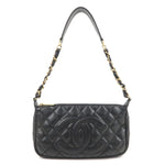 Chanel Matelasse Caviar Skin Chain Shoulder Bag Black A22476