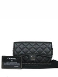 AP2096 COCO Champagne Gold Logo Black Caviar Double Phone Holder Chain Cross Bag Chanel