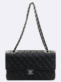 A01112 Caviar Classic Medium M Size Flap Chain Shoulder Bag Chanel