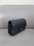 255 Chain Vintage Calfskin Ruthenium  Medium Flap Shoulder Bag Black Chanel