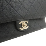 Chanel Matelasse Caviar Skin 2Way Chain Shoulder Bag Black