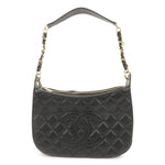 Chanel Matelasse Caviar Skin Chain Shoulder Bag Black A20993