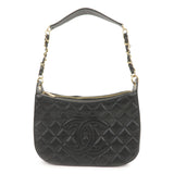 Chanel Matelasse Caviar Skin Chain Shoulder Bag Black A20993