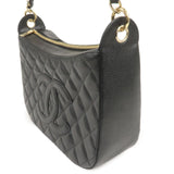 Chanel Matelasse Caviar Skin Chain Shoulder Bag Black A20993