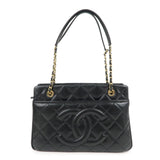 Chanel Matelasse Caviar Skin Chain Tote Bag Black A67294