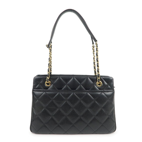 Chanel Matelasse Caviar Skin Chain Tote Bag Black A67294