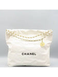 AS3260 White Leather 22 Small Gold Metal Chain Shoulder Bag Chanel