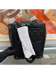 Backpack Grained Shiny Calfskin Gold Metal Black Chanel