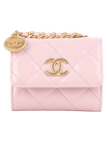 AP2848 Shiny Calfs Coin Medal Pendant Mini Chain Cross Bag 33902 Chanel
