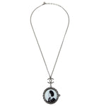 Chanel Mademoiselle Chain Pendant Necklace Silver 03P