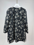 *HOT* Chanel 18C Navy Tweed Jacket with White Floral Embroideries and Crystal Bronze Buttons FR 42 (UK 14) RRP ¬£4800