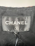 *HOT* Chanel 18C Navy Tweed Jacket with White Floral Embroideries and Crystal Bronze Buttons FR 42 (UK 14) RRP ¬£4800
