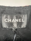*HOT* Chanel 18C Navy Tweed Jacket with White Floral Embroideries and Crystal Bronze Buttons FR 42 (UK 14) RRP ¬£4800