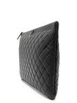 A84407 Boy silver metal large clutch Chanel