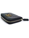19 Zip Around Lambskin Card Wallet Black Chanel