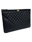 A84407 Cavier Skin Boy Vintage Gold Plated Large Clutch Chanel