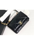19 Chain Lambskin Cross Bag Black Chanel