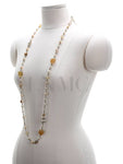100th Anniversary Stone Long Necklace Pearl CC Logo Chain Chanel