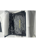 22 Small Shiny Calfskin Bucket Bag Black Chanel