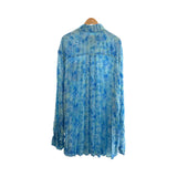 balenciaga Floral Polyester Dress Shirt L