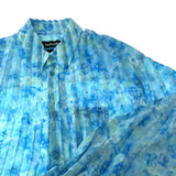 balenciaga Floral Polyester Dress Shirt L