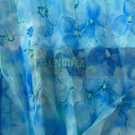 balenciaga Floral Polyester Dress Shirt L