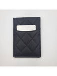 24P Coco Lettering CC Logo Card Slot Caviar Black AP3835 Chanel