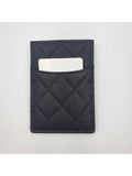 24P Coco Lettering CC Logo Card Slot Caviar Black AP3835 Chanel