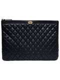 A84407 Cavier Skin Boy Vintage Gold Plated Large Clutch Chanel