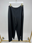 *SUPER HOT* Chanel 22C Black, White Metallic Tweed Trim Silk Jacket and Wide-Leg Trouser Set with Crystal CC Logo Detail Size FR 42-44 (UK 14-16) Jacket RRP ¬£5,420