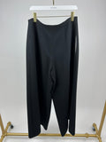 *SUPER HOT* Chanel 22C Black, White Metallic Tweed Trim Silk Jacket and Wide-Leg Trouser Set with Crystal CC Logo Detail Size FR 42-44 (UK 14-16) Jacket RRP ¬£5,420