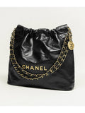 22 Shiny Calfskin Small Shoulder Bag Black Chanel