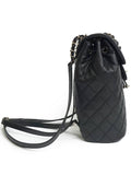Backpack Grained Shiny Calfskin Gold Metal Black Chanel