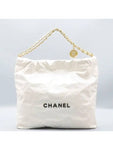 AS3260 White Leather 22 Small Gold Metal Chain Shoulder Bag Chanel