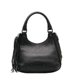 Chanel logo Tasel handbags black leather ladies Chanel
