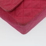 Chanel Matelasse 25 Chain New Shoulder Bag Canvas Pink CC Auth 51276A