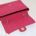 Chanel Matelasse 25 Chain New Shoulder Bag Canvas Pink CC Auth 51276A