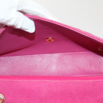 Chanel Matelasse 25 Chain New Shoulder Bag Canvas Pink CC Auth 51276A