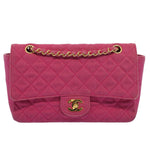 Chanel Matelasse 25 Chain New Shoulder Bag Canvas Pink CC Auth 51276A