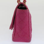 Chanel Matelasse 25 Chain New Shoulder Bag Canvas Pink CC Auth 51276A