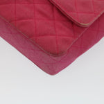 Chanel Matelasse 25 Chain New Shoulder Bag Canvas Pink CC Auth 51276A
