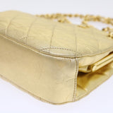Chanel Matelasse Chain Shoulder Bag Leather Gold CC Auth 53015A