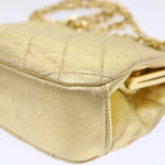 Chanel Matelasse Chain Shoulder Bag Leather Gold CC Auth 53015A