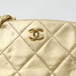 Chanel Matelasse Chain Shoulder Bag Leather Gold CC Auth 53015A
