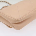 Chanel Matelasse Chain Shoulder Bag Leather Pink CC Auth 53097