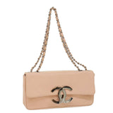Chanel Matelasse Chain Shoulder Bag Leather Pink CC Auth 53097